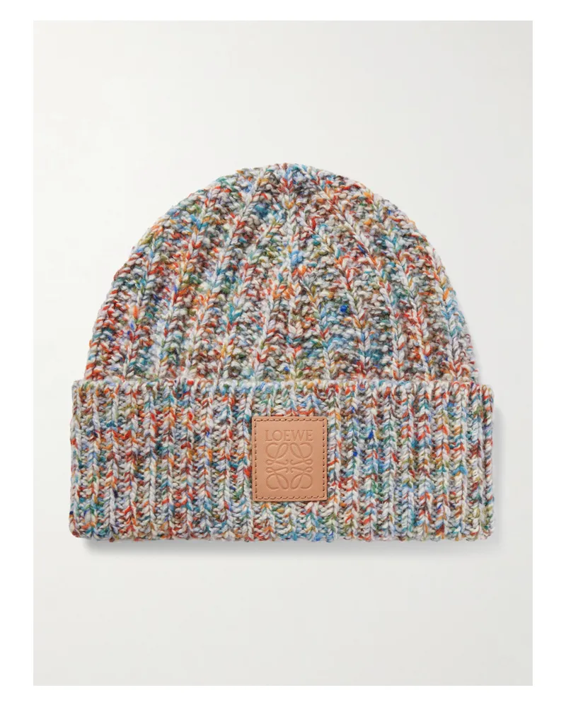 Loewe Beanie Aus Einer Gerippten Wollmischung - Mehrfarbig Mehrfarbig