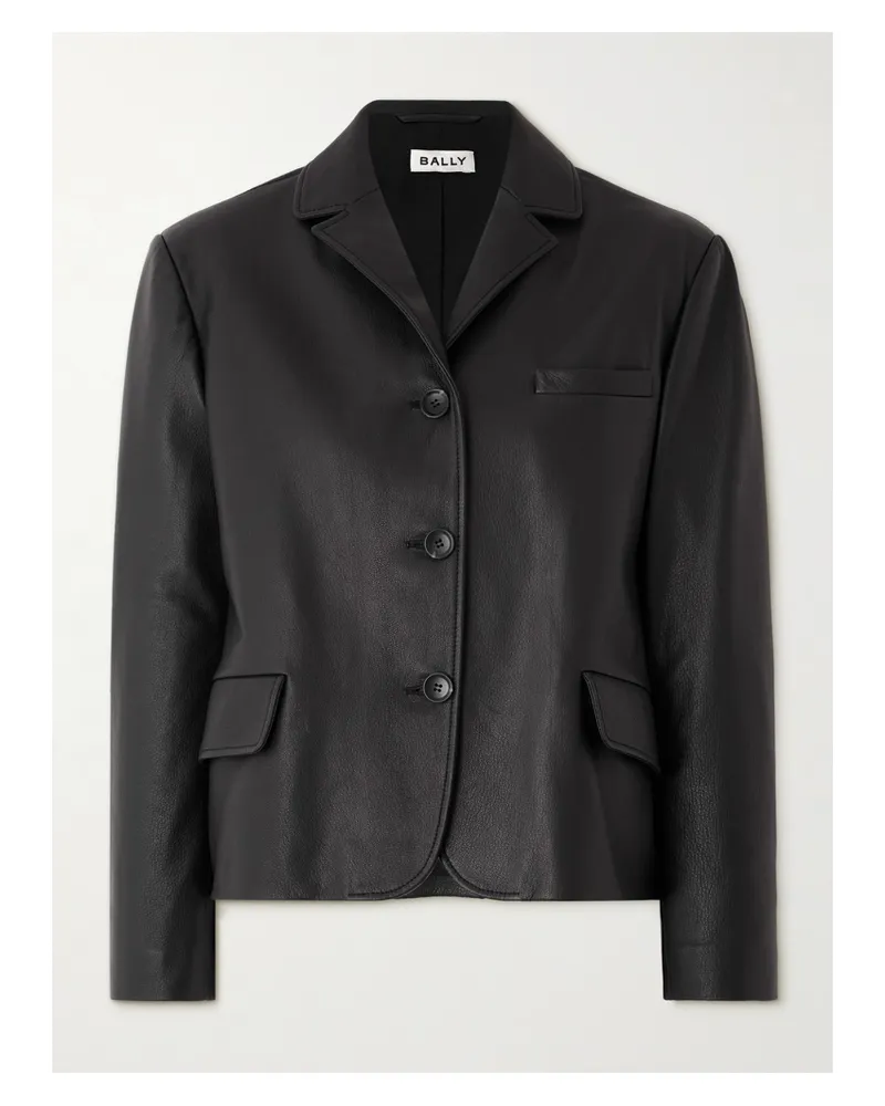 Bally Lederjacke - Schwarz Schwarz