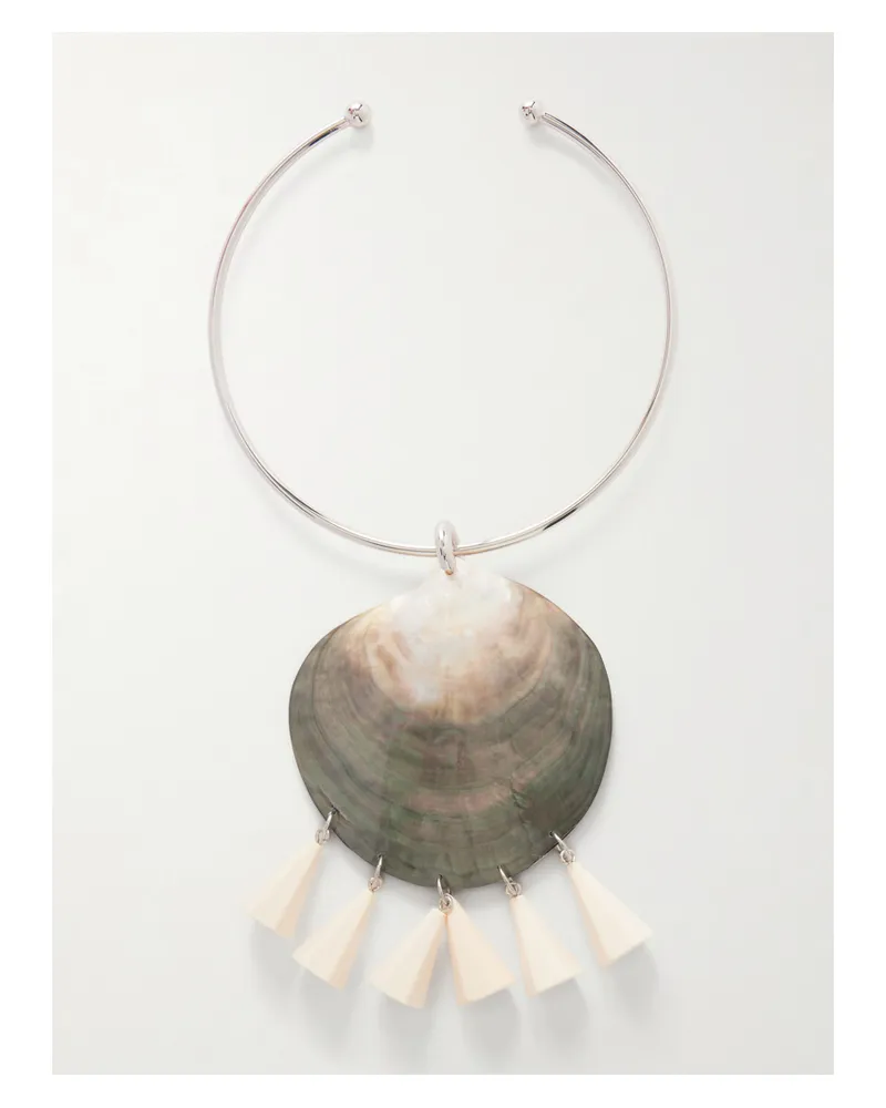 JULIETTA Nacre Rhodium-plated, Shell And Resin Necklace - Silver Silver