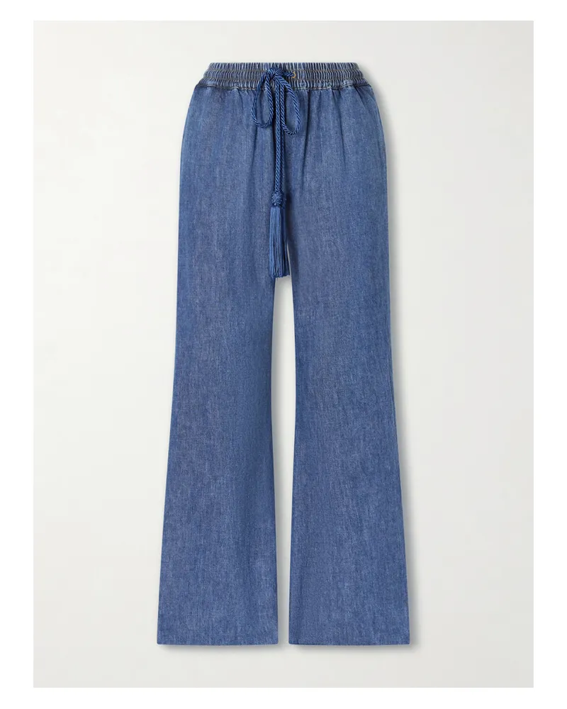 Valentino Garavani Tasseled High-rise Bootcut Jeans - Blue Blue