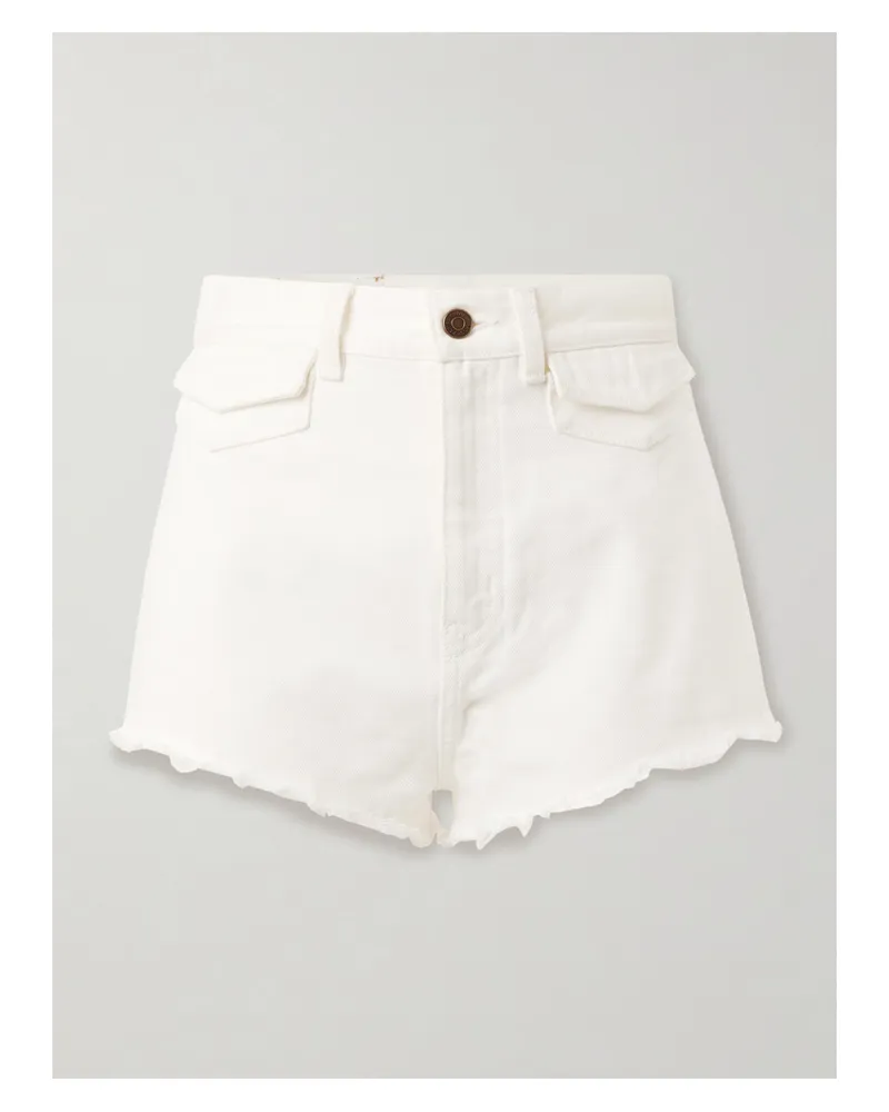 Chloé Jeansshorts Mit Fransen - Weiß Weiß