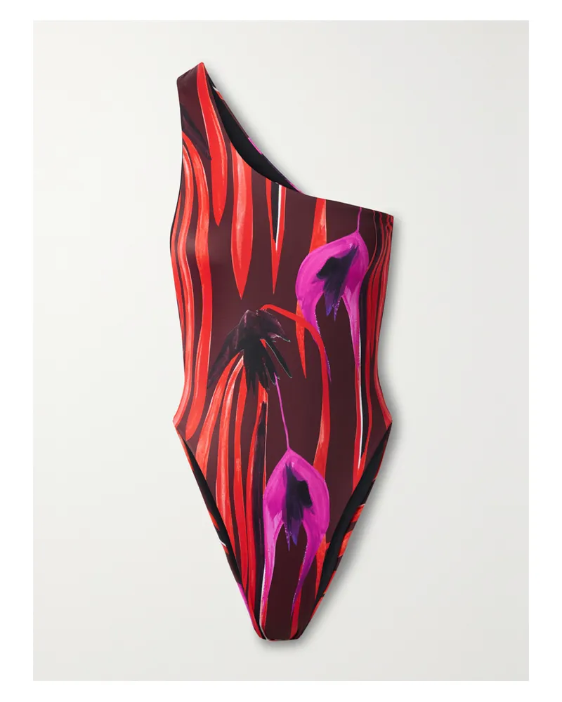 Louisa Ballou Asymmetrischer Badeanzug Aus Recyceltem Stretch-material - Rot Rot