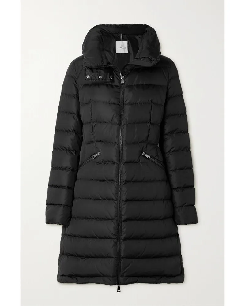 Moncler Flammette Daunenmantel Aus Gestepptem Shell Mit Kapuze - Schwarz Schwarz