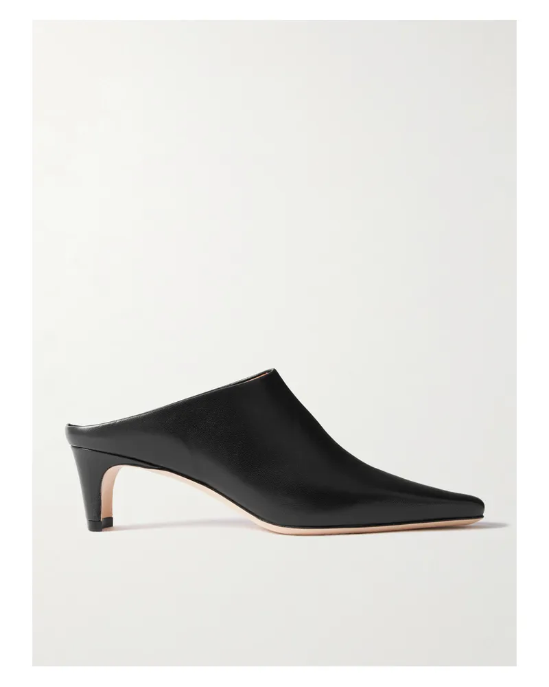 STAUD Wally Leather Mules - Black Black