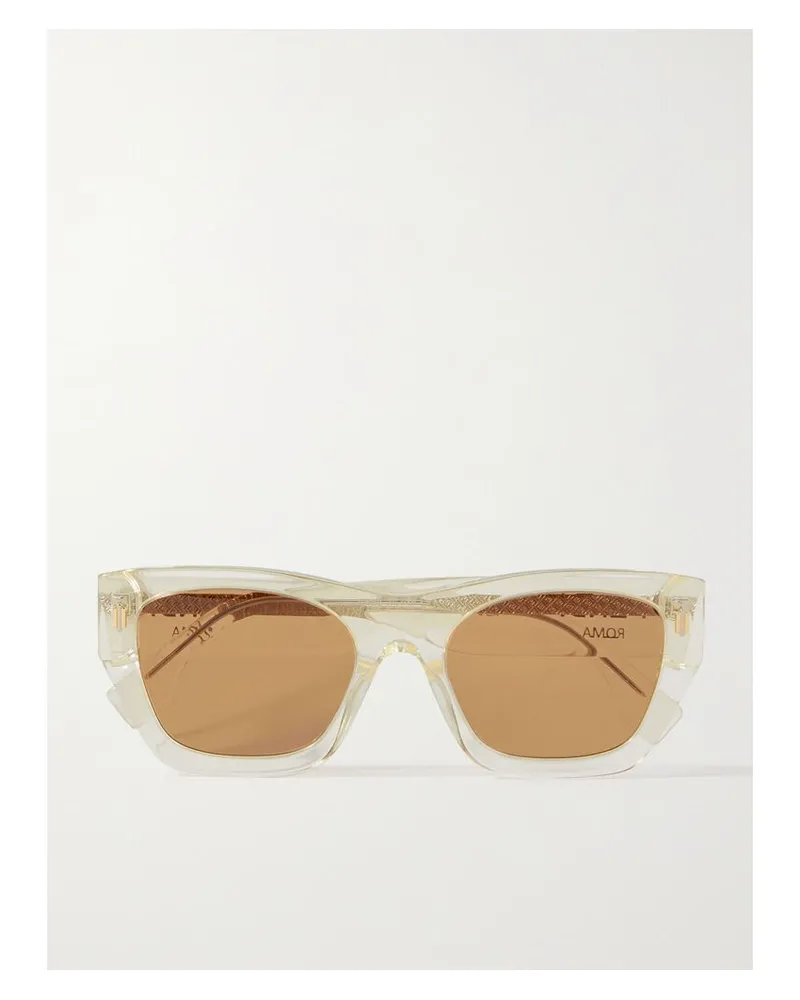 Fendi Roma Sonnenbrille Mit D-rahmen Aus Azetat - Gelb Gelb