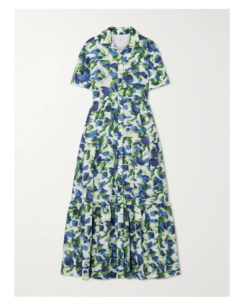 Erdem Midikleid Aus Bedruckter Baumwolle - Blau Blau