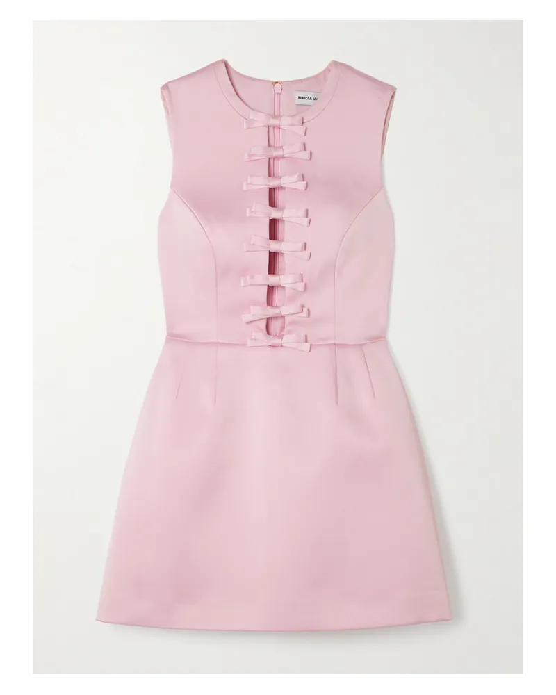Rebecca Vallance Aymee Minikleid Aus Glänzendem Twill Mit Schleifen - Pink Pink