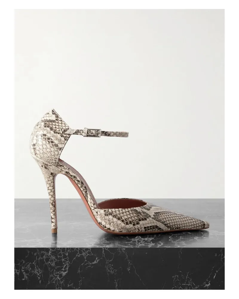 Amina Muaddi Barbara Pumps Aus Leder Mit Schlangeneffekt - Animal-Print Animal-print