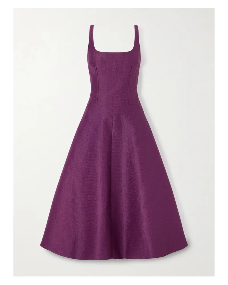 EMILIA WICKSTEAD Letisha Textured-satin Midi Dress - Purple Purple
