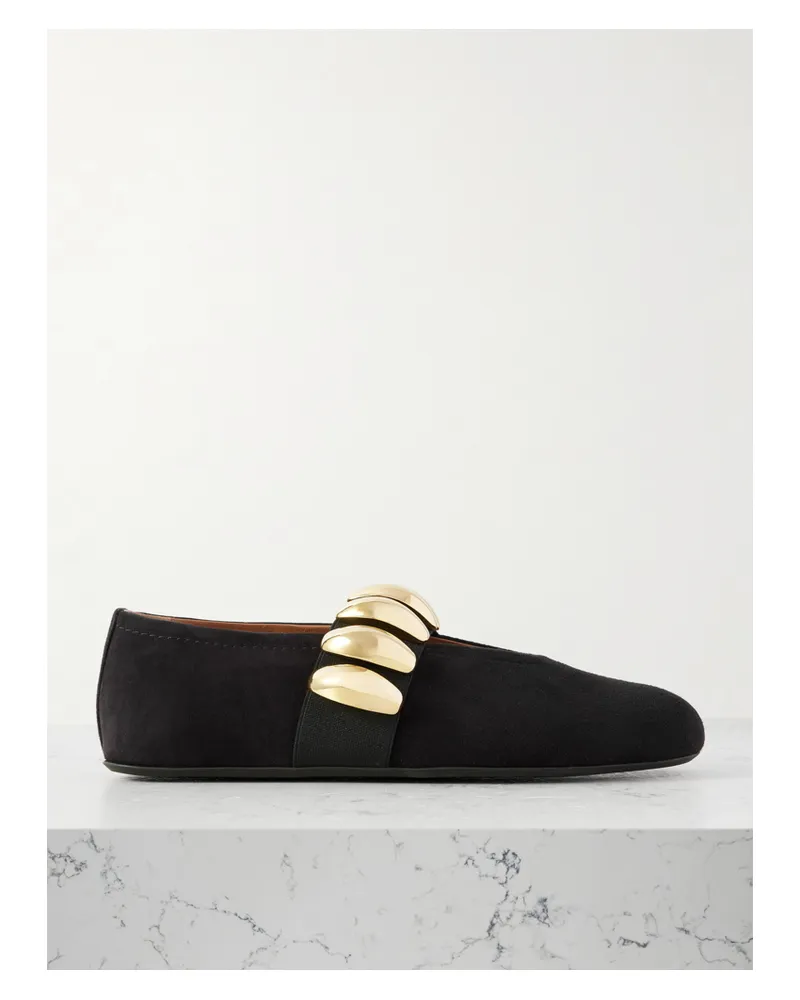 Alaïa Flache Schuhe Aus Veloursleder Mit Verzierungen - Schwarz Schwarz