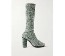 Atomic Kniehohe Stiefel Aus Rippstrick - Grün