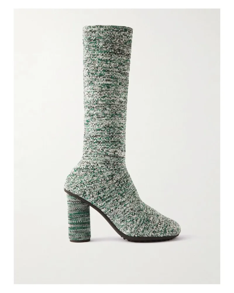 Bottega Veneta Atomic Kniehohe Stiefel Aus Rippstrick - Grün Grün