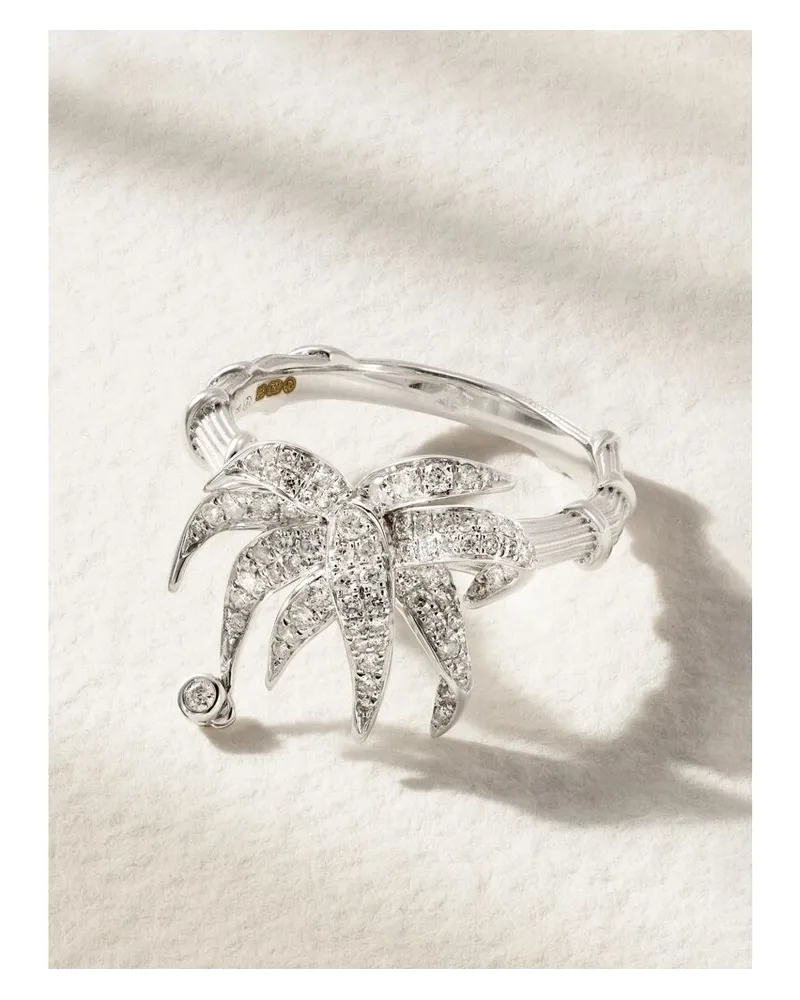 Yvonne Léon Paradise Island Ring Aus 18 Karat Weißgold Mit Diamanten - Silber Silber