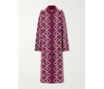 Jacquard-knit Coat - Pink