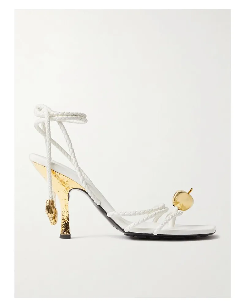 Bottega Veneta Adam Sandalen Aus Intrecciato-leder Mit Verzierung - Weiß Weiß