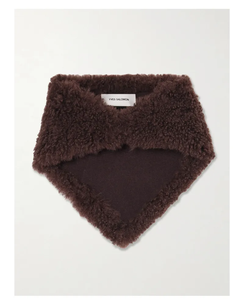 Yves Salomon Schal Aus Shearling Und Wolle - Braun Braun