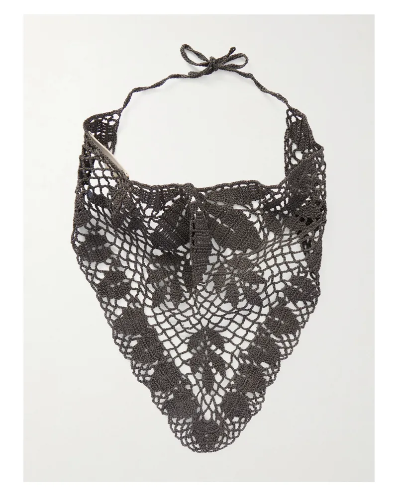 Magda Butrym Crocheted Cotton Scarf - Brown Brown
