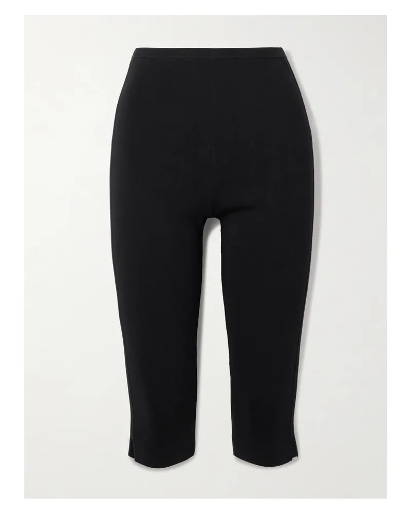 Totême Cropped Crepe Slim-leg Pants - Black Black