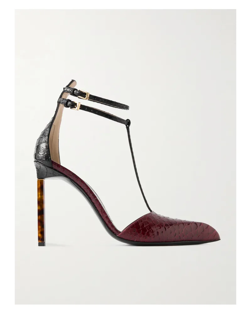 Tom Ford Pumps Aus Leder Mit Schlangeneffekt - Rot Rot