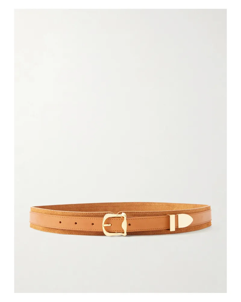 Giuliva Heritage Collection Steven Suede And Leather Waist Belt - Brown Brown