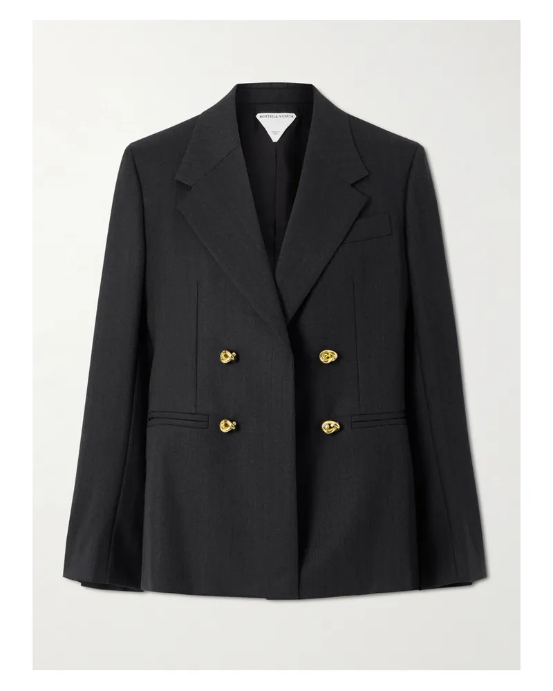 Bottega Veneta Double-breasted Wool Blazer - Black Black