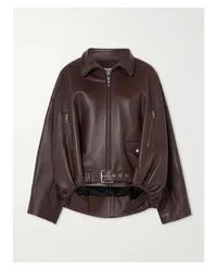 Loewe Oversized-bikerjacke aus Leder Braun