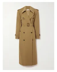 Saint Laurent Doppelreihiger Trenchcoat aus Twill Braun