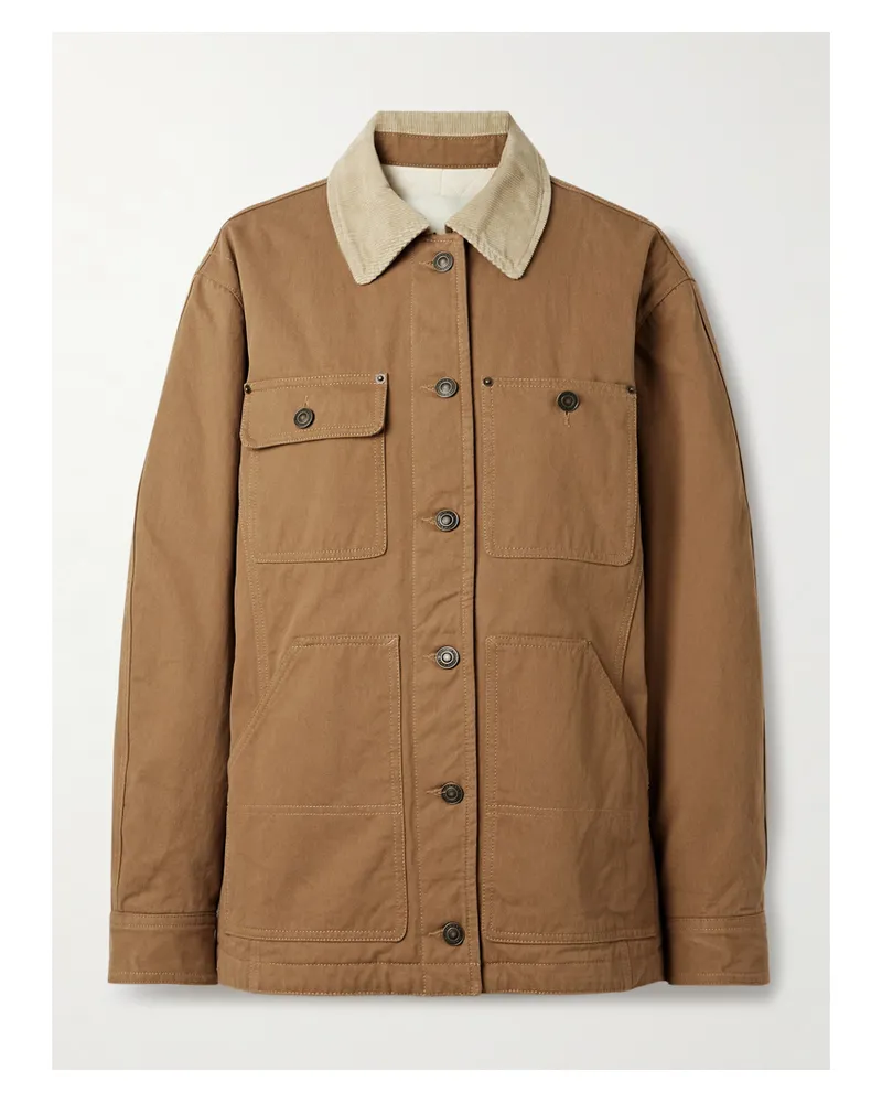 Isabel Marant Ninon Jacke Aus Baumwoll-twill Mit Cordbesatz - Braun Braun