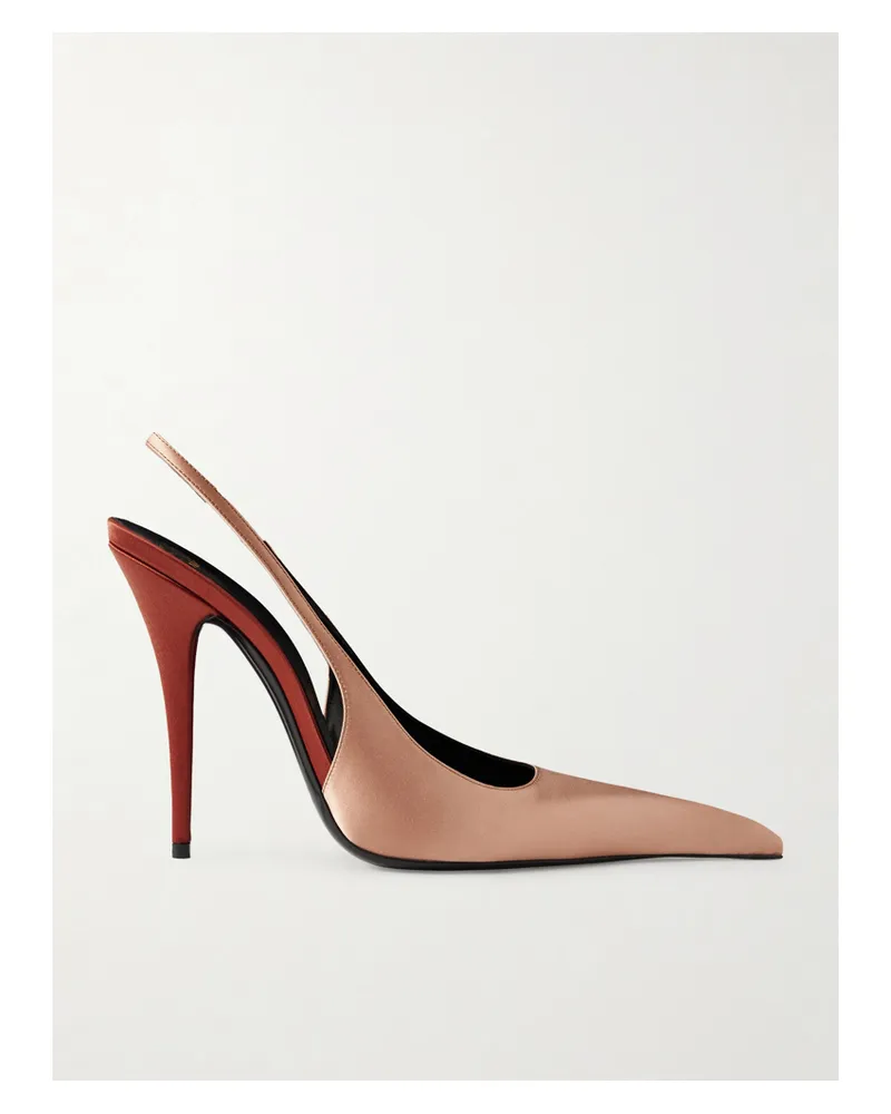 Saint Laurent Deroche Slingback-pumps Aus Satin - Pink Pink