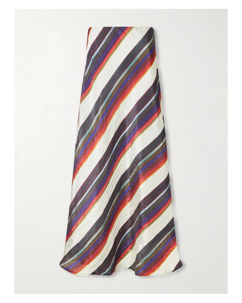 Christopher John Rogers Morris Striped Crinkle-satin Maxi Skirt - Multi Multi