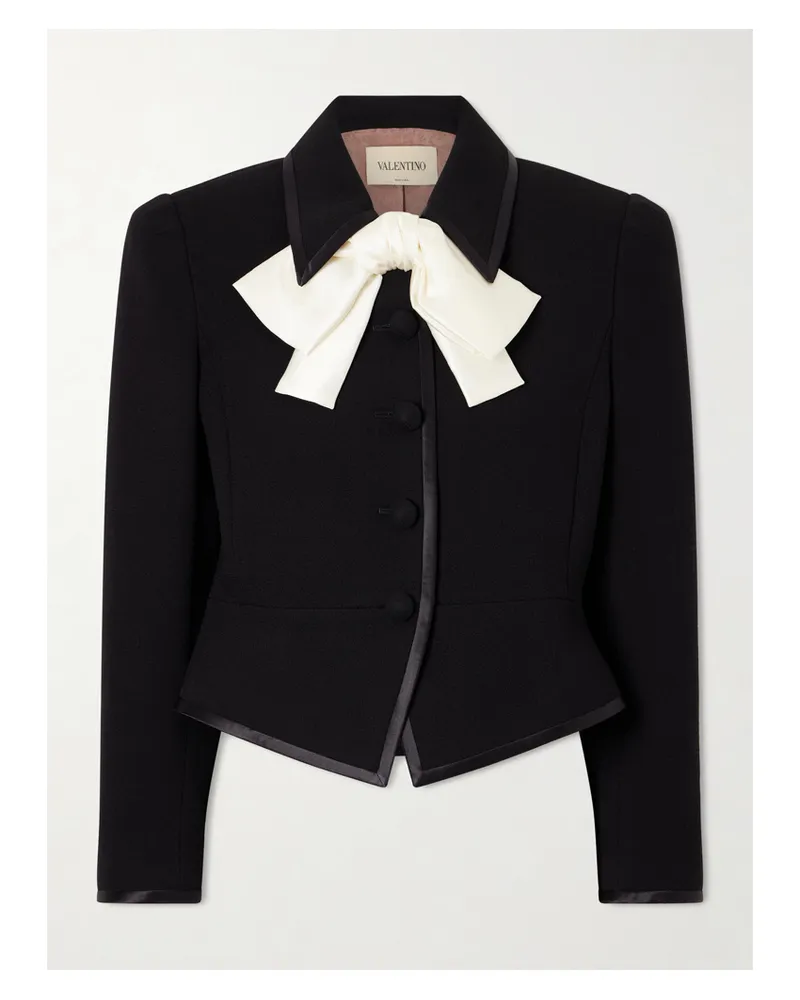 Valentino Garavani Bow-embellished Wool Jacket - Black Black