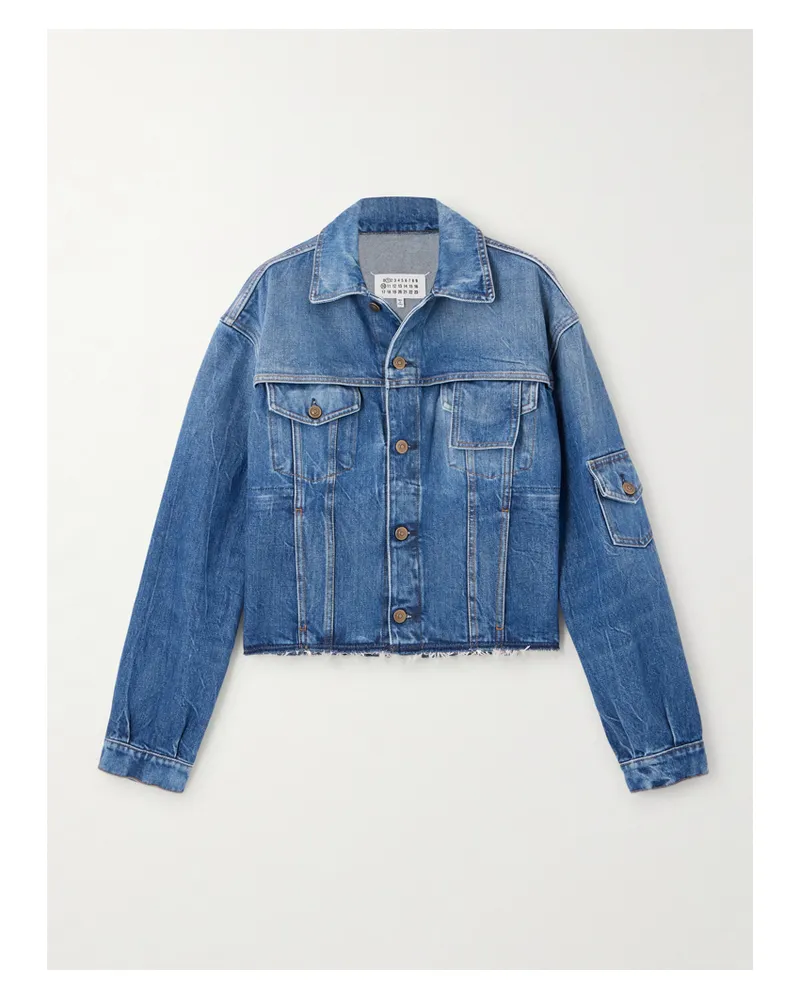 Maison Margiela Sports Jeansjacke Mit Fransen - Blau Blau