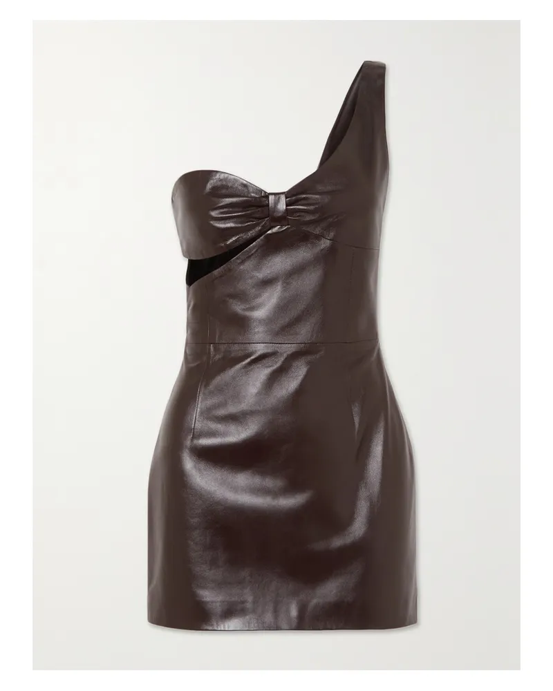 Zeynep Arcay Asymmetrisches Minikleid Aus Leder Mit Cut-out - Braun Braun