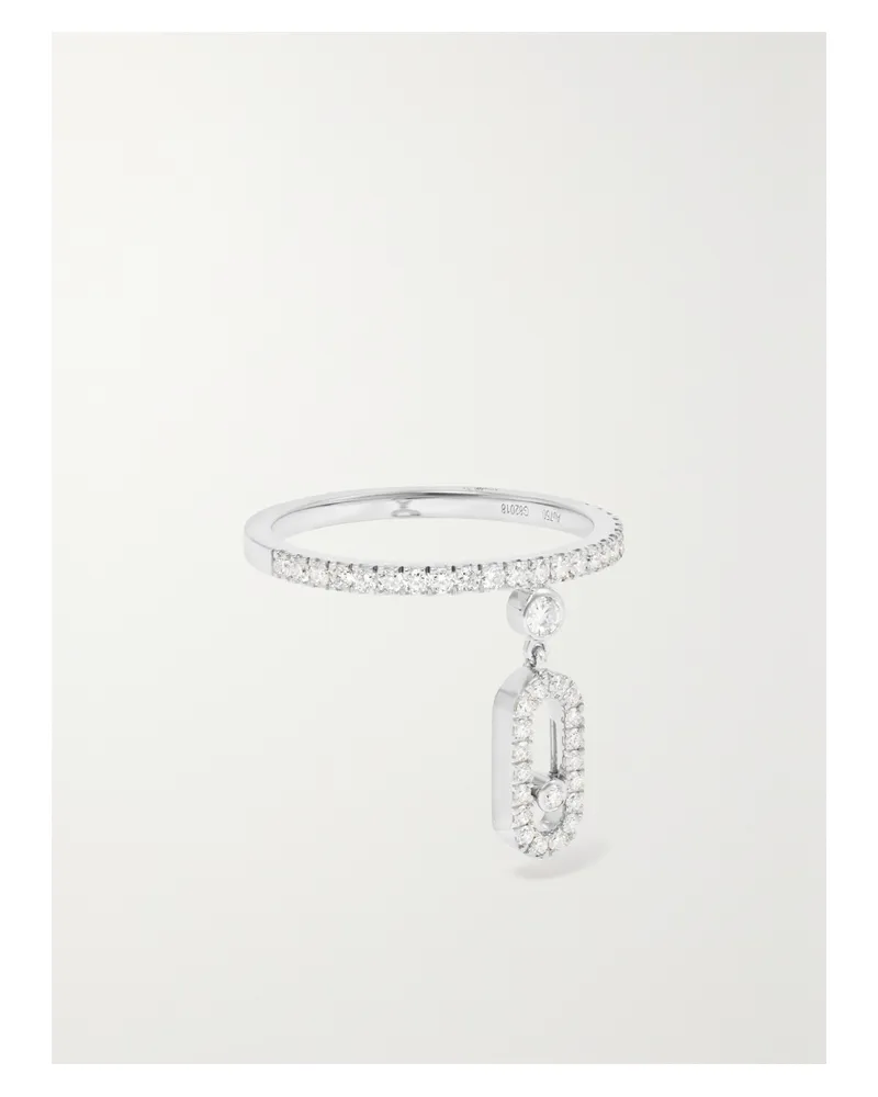 Messika Move Uno Tassel 18-karat White Gold Diamond Ring - Silver Silver