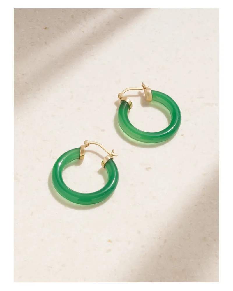 MATEO Creolen Mit Chalcedon Und Details Aus 14 Karat Gold Gold