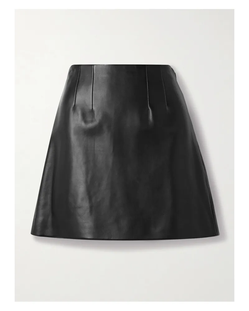 Theory Minirock Aus Leder - Schwarz Schwarz