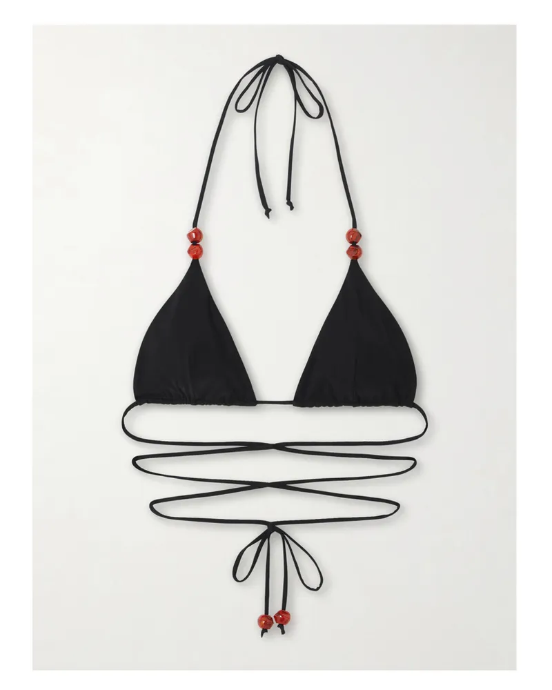 Magda Butrym Beaded Bikini Top - Black Black