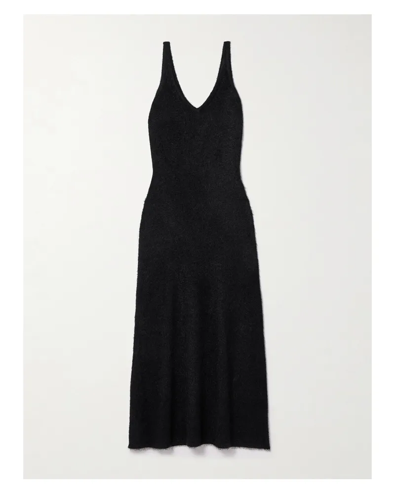 Gabriela Hearst Downs Midikleid Aus Einer Seiden-kaschmirmischung - Schwarz Schwarz