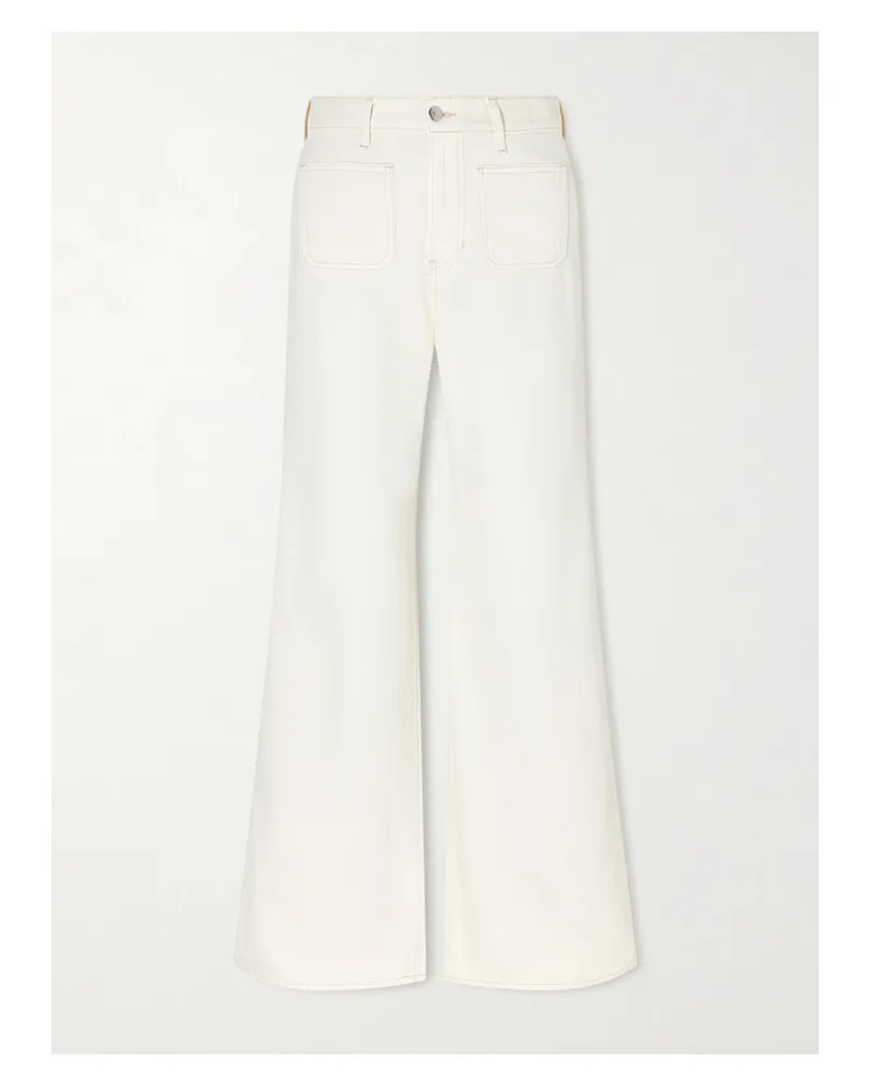 Veronica Beard Kasey Halbhohe Jeans Mit Weitem Bein - Ecru Ecru