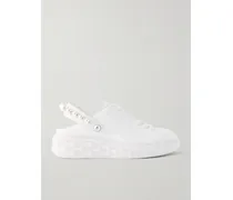 Sneakers Aus Leder Mit Slingback-riemen Und Kunstperlen - Weiß