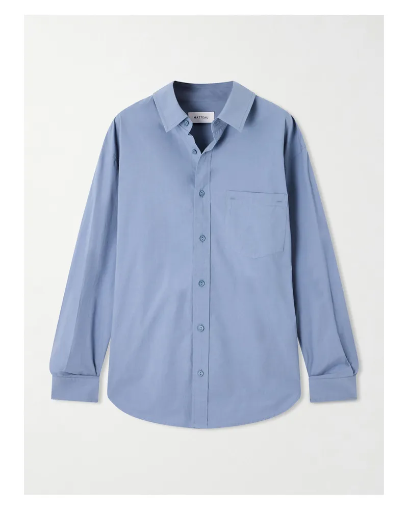 Matteau Hemd Aus Biobaumwollpopeline - Blau Blau