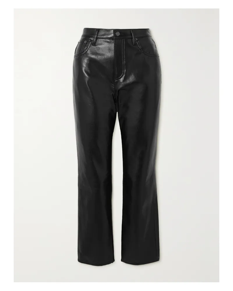 Citizens of humanity Jolene Hose Mit Geradem Bein Aus Einer Mischung Mit Recyceltem Leder - Schwarz Schwarz