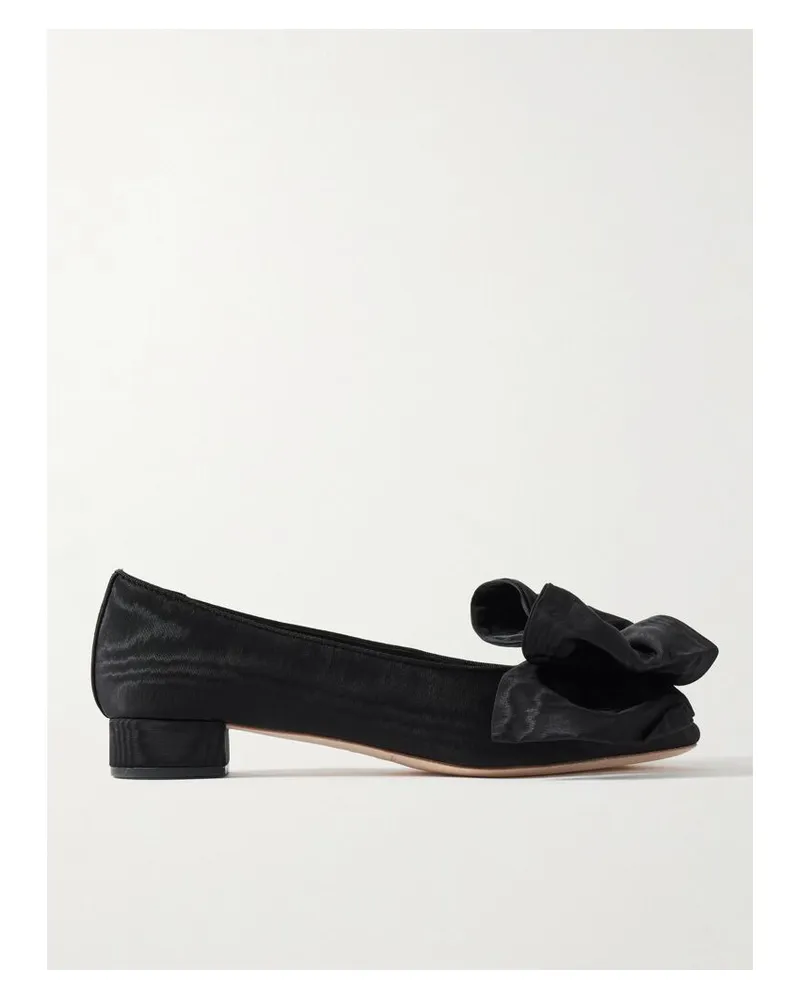 Loeffler Randall Noa Flache Schuhe Aus Moiré Mit Schleife - Schwarz Schwarz