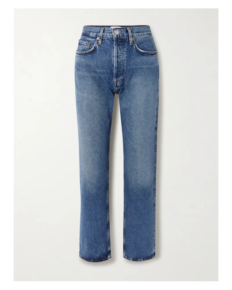 AGOLDE Lana Halbhohe Jeans Mit Geradem Bein In Distressed-optik - Blau Blau