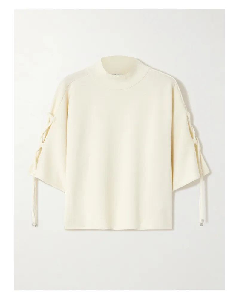 Max Mara Bevanda Pullover Aus Wolle Mit Schnürungen - Elfenbein Elfenbein