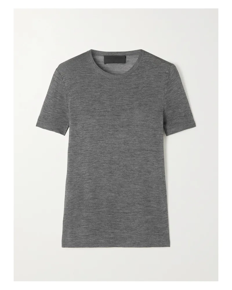 Nili Lotan Chantelle T-shirt Aus Seiden-jersey - Grau Grau