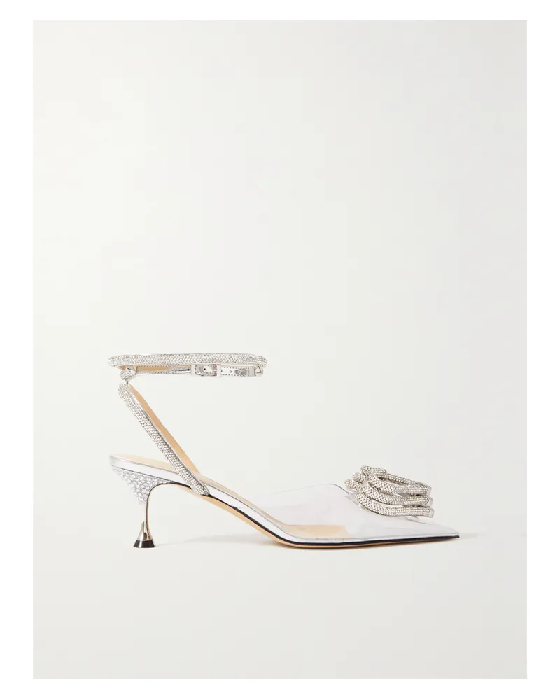 Mach & Mach Triple Heart Pumps Aus Pvc Und Metallic-leder Mit Kristallen - Neutral Neutral