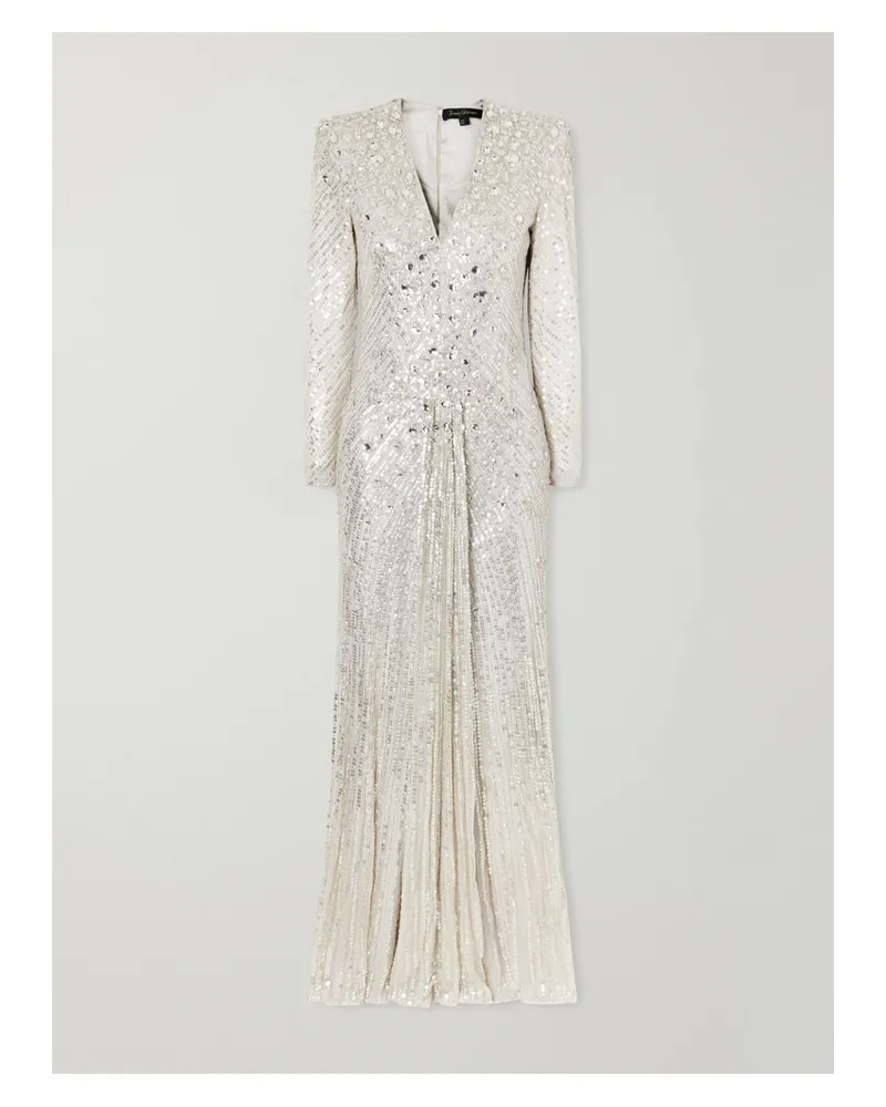 Jenny Packham Eve Sequined Tulle Gown - Silver Silver