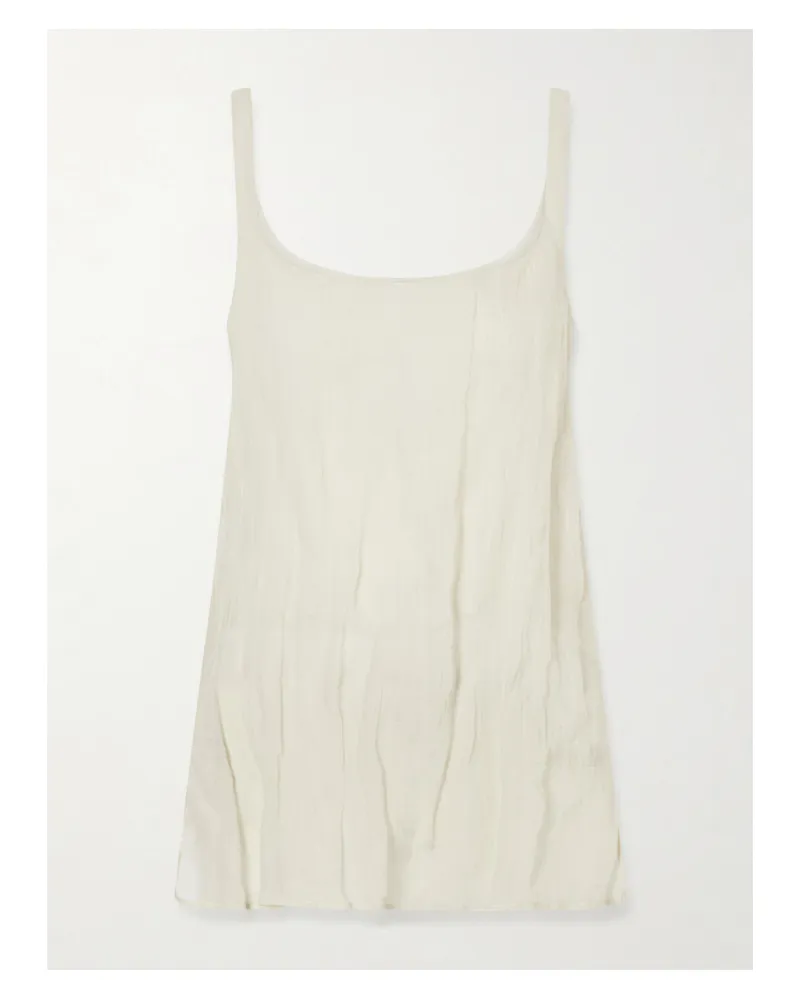 Róhe Crinkled Cotton-blend Tank Top - Neutrals Neutrals