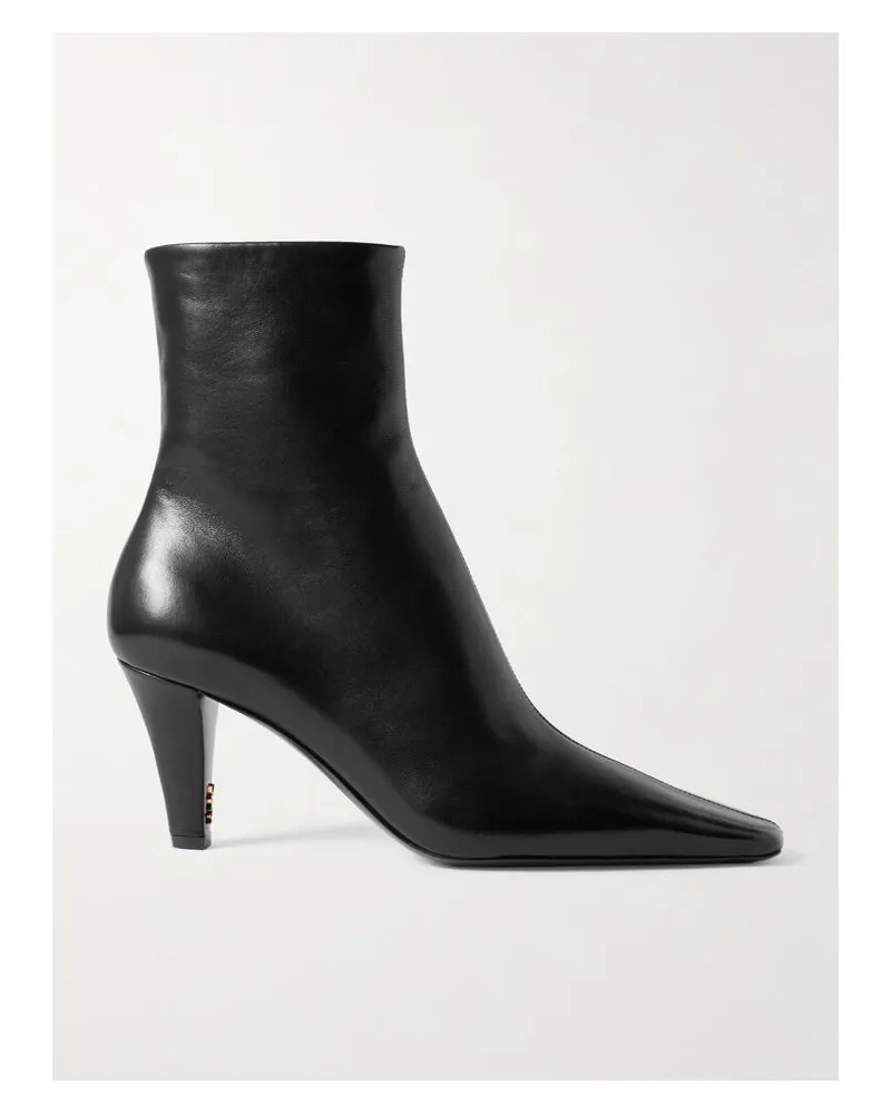 Saint Laurent Jill Ankle Boots Aus Leder Mit Verzierungen - Schwarz Schwarz